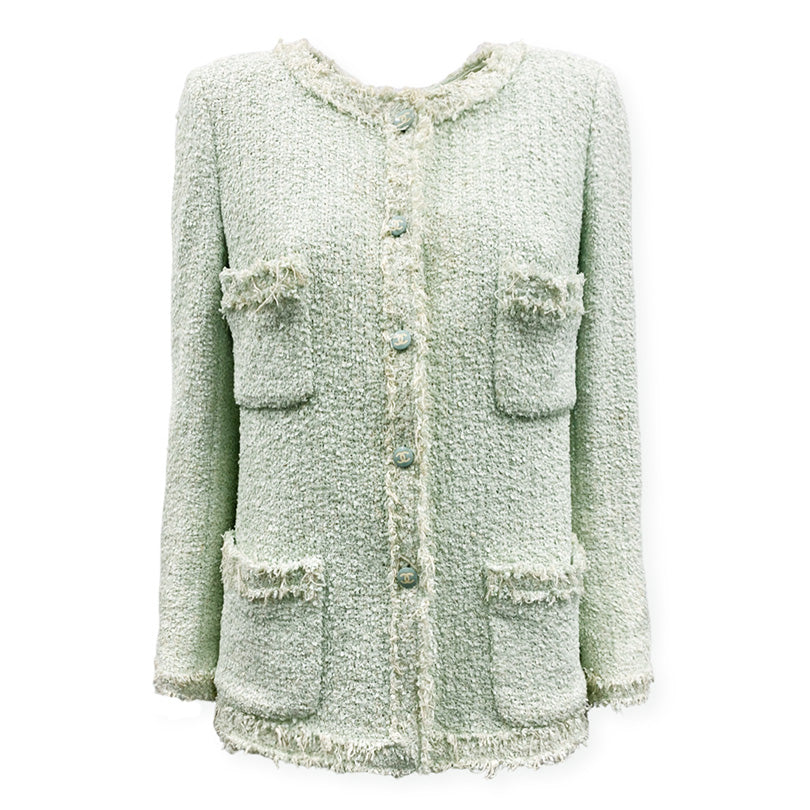 Tweed jacket Chanel Green size 42 FR in Tweed  13066630